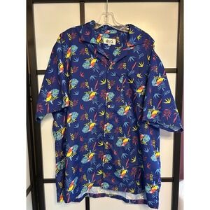 Uzzi Amphibious Gear Hawaiian‎ Shirt Mens X-Large Short Sleeve Floral Pattern